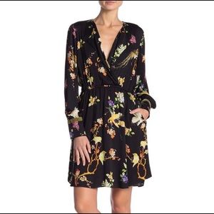 HALE BOB Floral Long Sleeve Dress Crane Birds